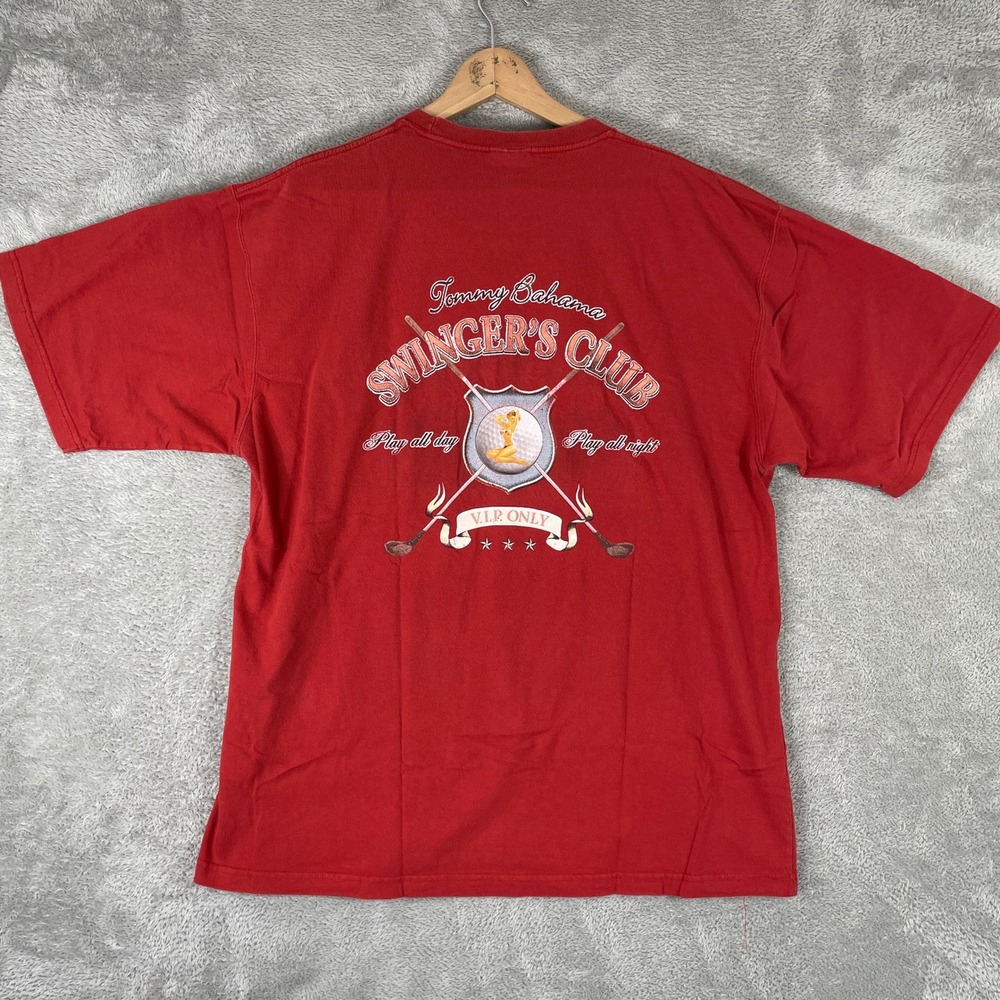 Tommy Bahama Swingers Club Golf Shirt Mens XL Red Vintage‎ Resort Outdoors